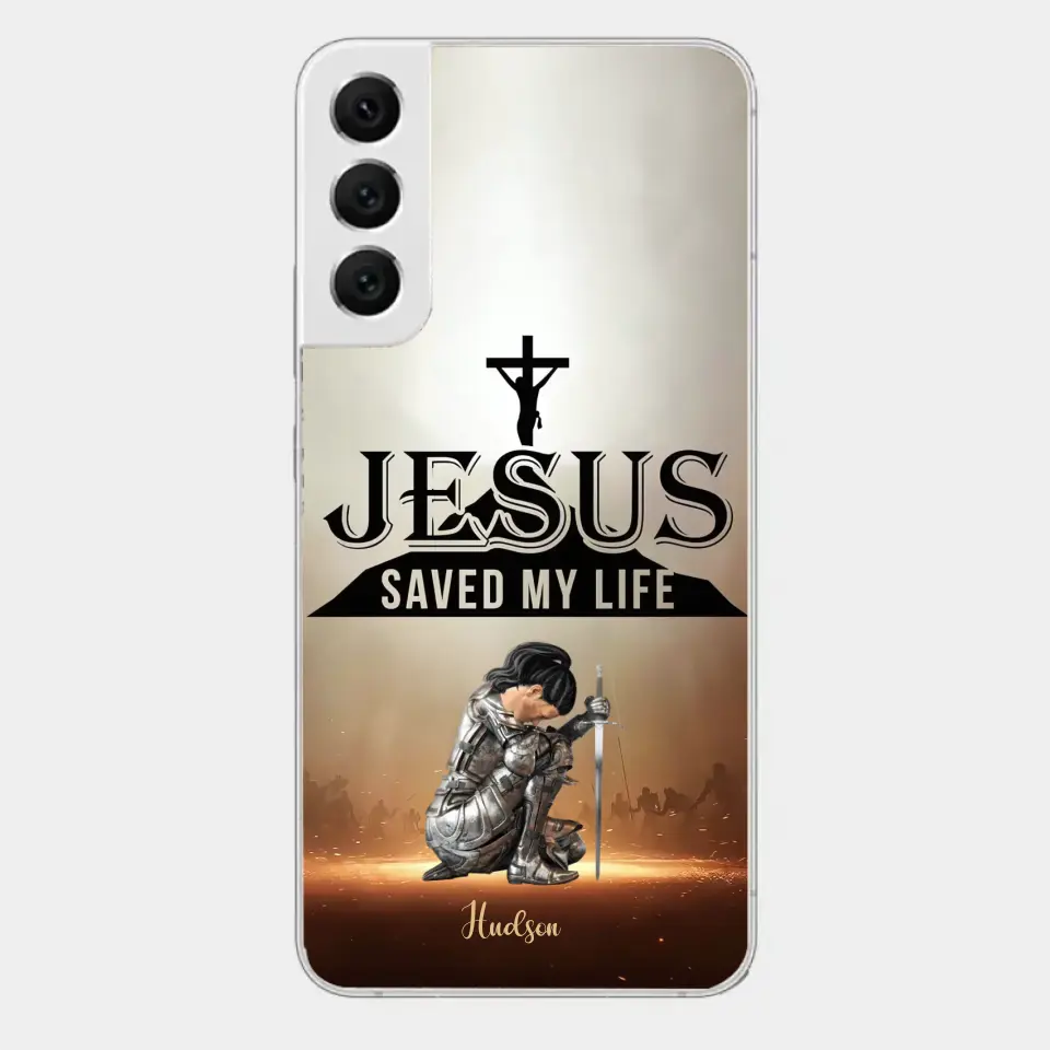 Personalisierte Handyhülle „Jesus hat mein Leben gerettet“.