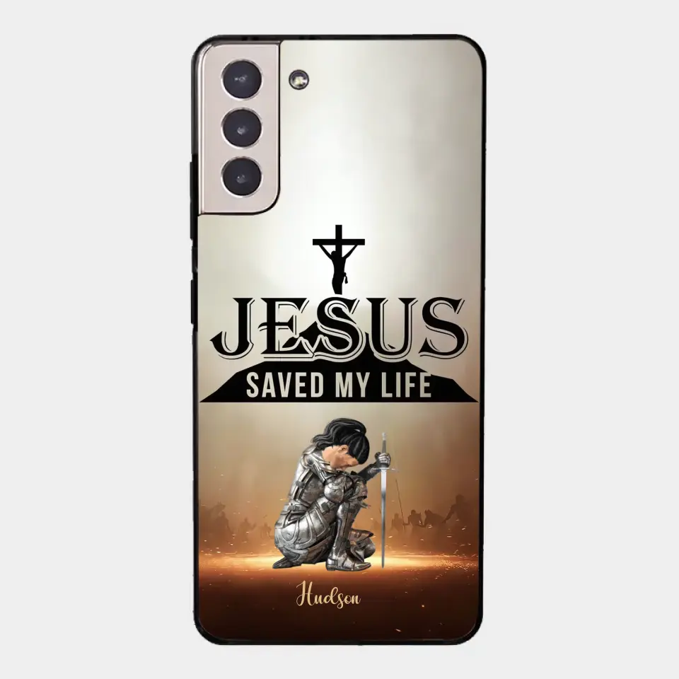 Personalisierte Handyhülle „Jesus hat mein Leben gerettet“.