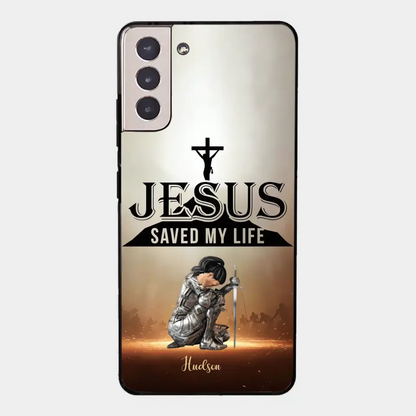 Personalisierte Handyhülle „Jesus hat mein Leben gerettet“.