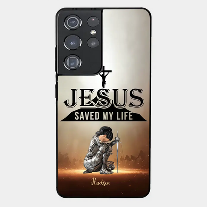 Personalisierte Handyhülle „Jesus hat mein Leben gerettet“.