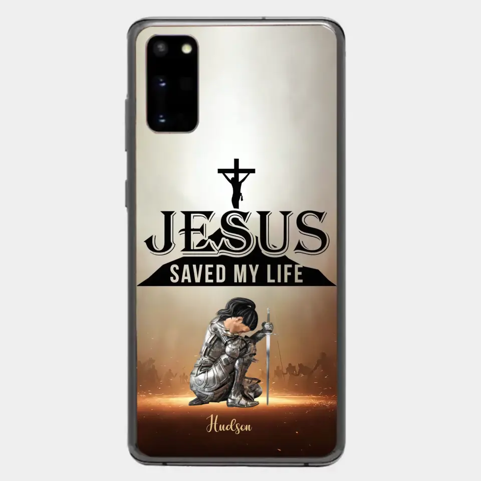 Personalisierte Handyhülle „Jesus hat mein Leben gerettet“.