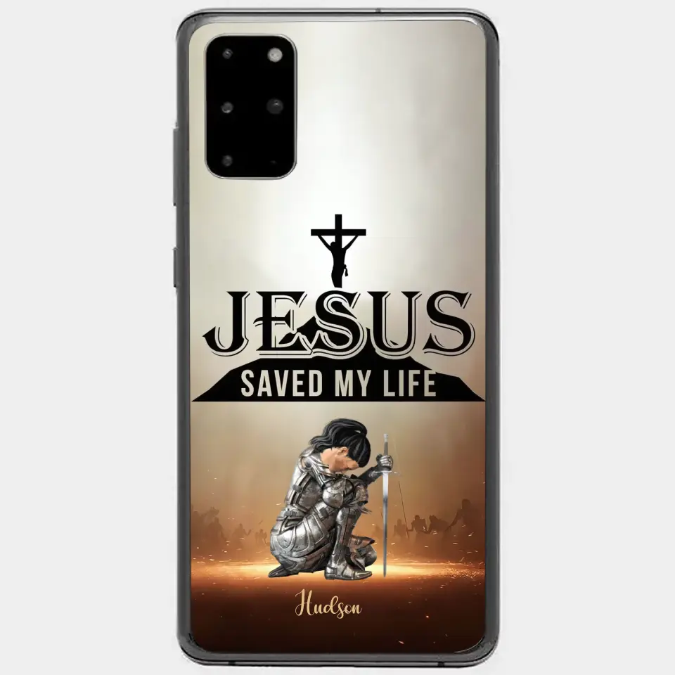Personalisierte Handyhülle „Jesus hat mein Leben gerettet“.