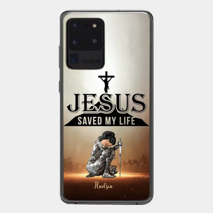 Personalisierte Handyhülle „Jesus hat mein Leben gerettet“.