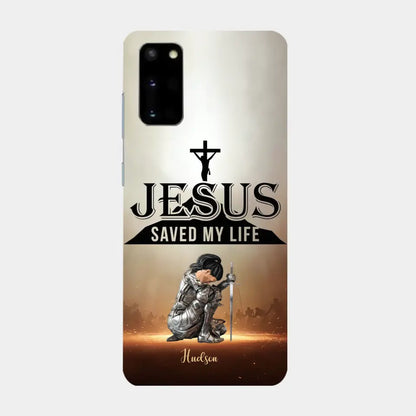 Personalisierte Handyhülle „Jesus hat mein Leben gerettet“.