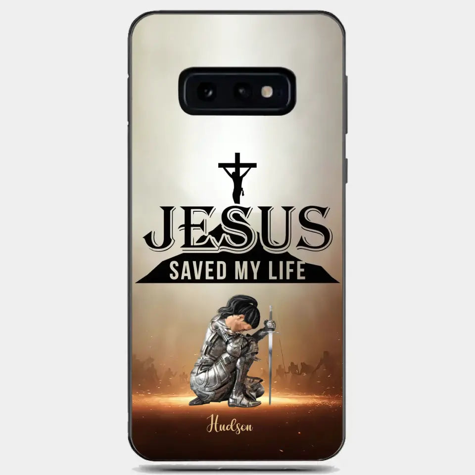 Personalisierte Handyhülle „Jesus hat mein Leben gerettet“.