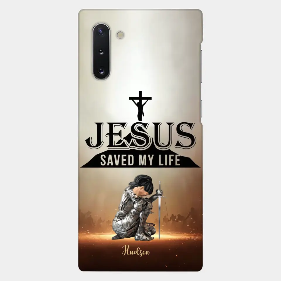 Personalisierte Handyhülle „Jesus hat mein Leben gerettet“.