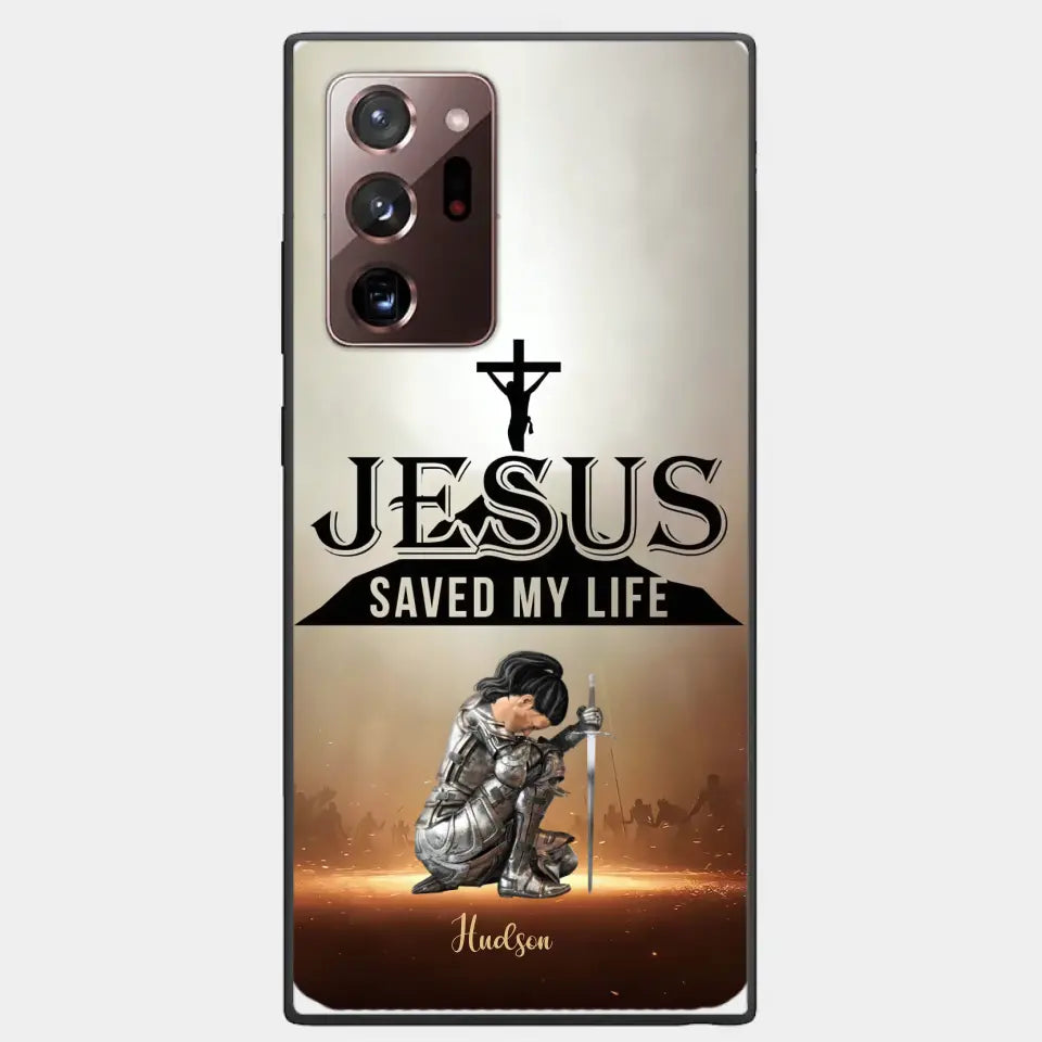 Personalisierte Handyhülle „Jesus hat mein Leben gerettet“.