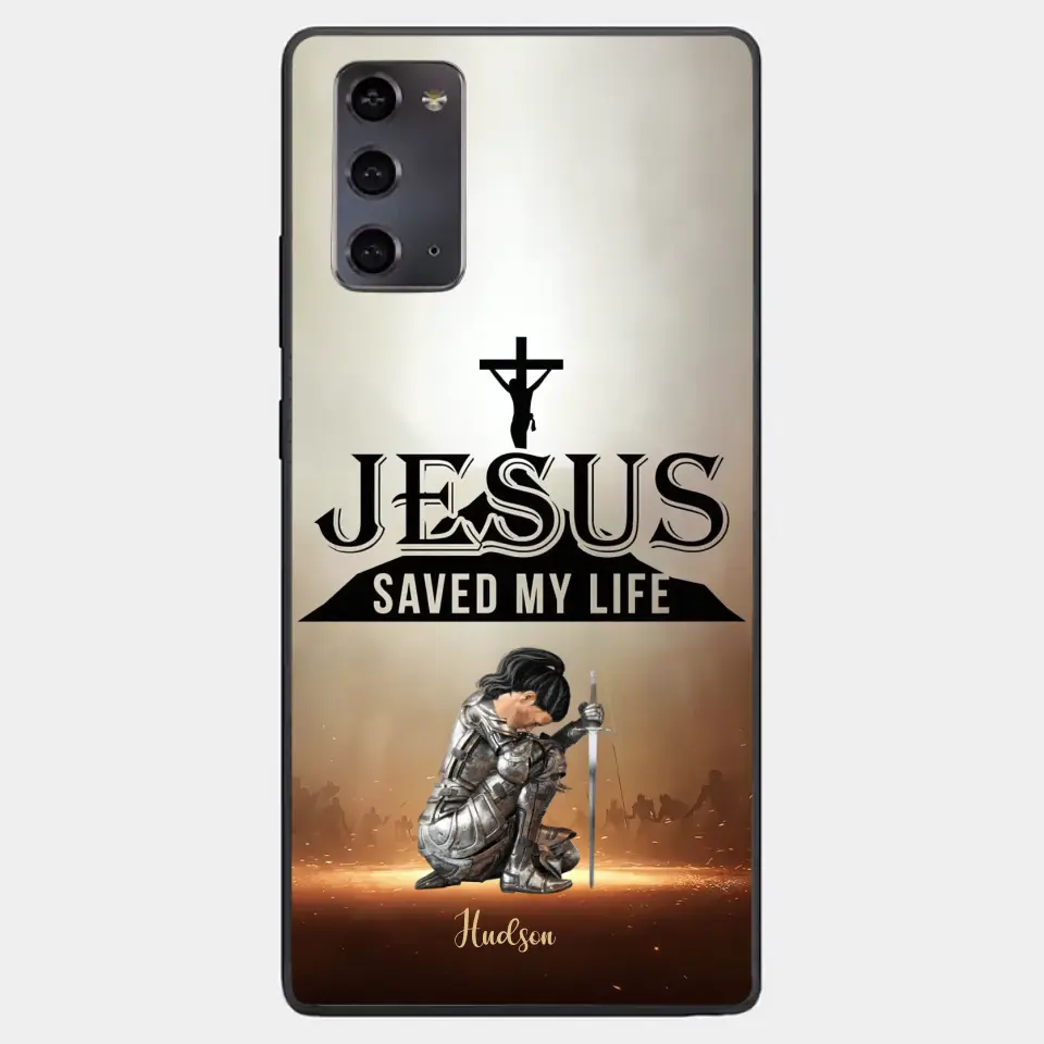 Personalisierte Handyhülle „Jesus hat mein Leben gerettet“.