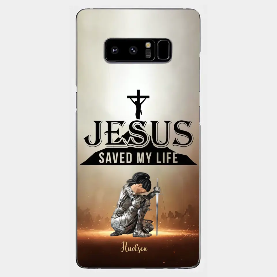 Personalisierte Handyhülle „Jesus hat mein Leben gerettet“.