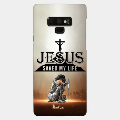 Personalisierte Handyhülle „Jesus hat mein Leben gerettet“.