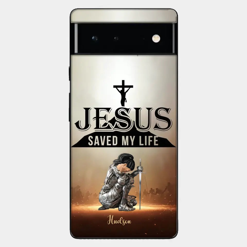 Personalisierte Handyhülle „Jesus hat mein Leben gerettet“.