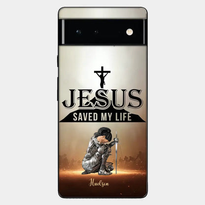 Personalisierte Handyhülle „Jesus hat mein Leben gerettet“.