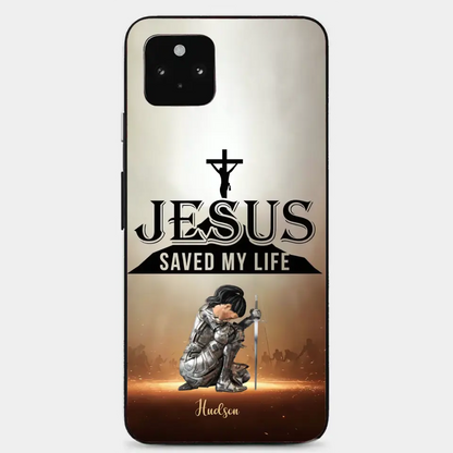 Personalisierte Handyhülle „Jesus hat mein Leben gerettet“.