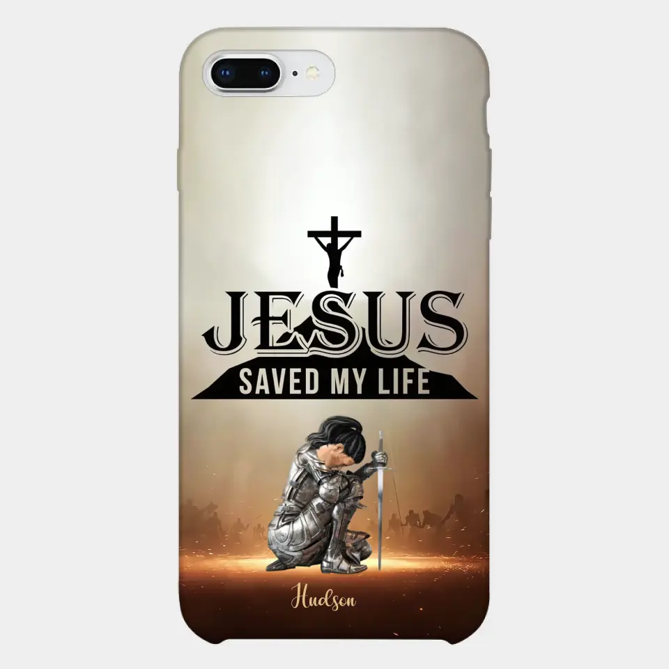 Personalisierte Handyhülle „Jesus hat mein Leben gerettet“.