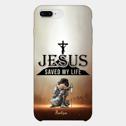 Personalisierte Handyhülle „Jesus hat mein Leben gerettet“.