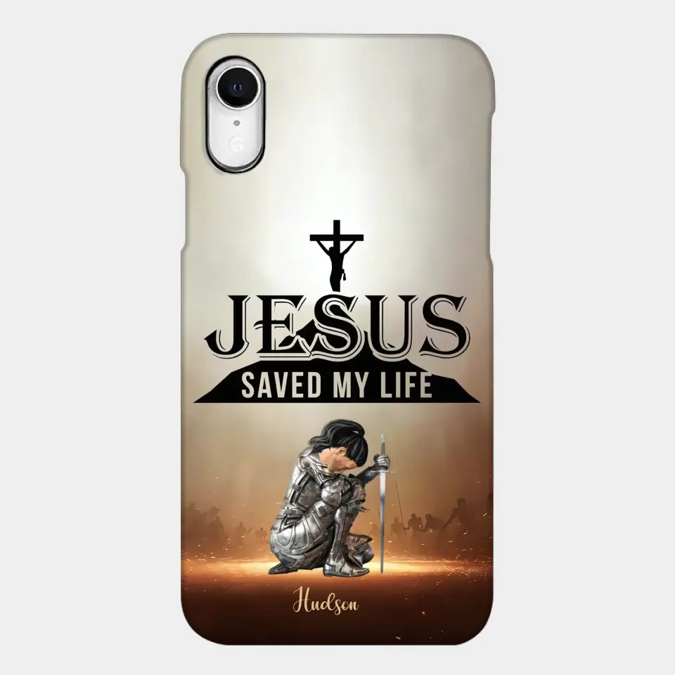 Personalisierte Handyhülle „Jesus hat mein Leben gerettet“.