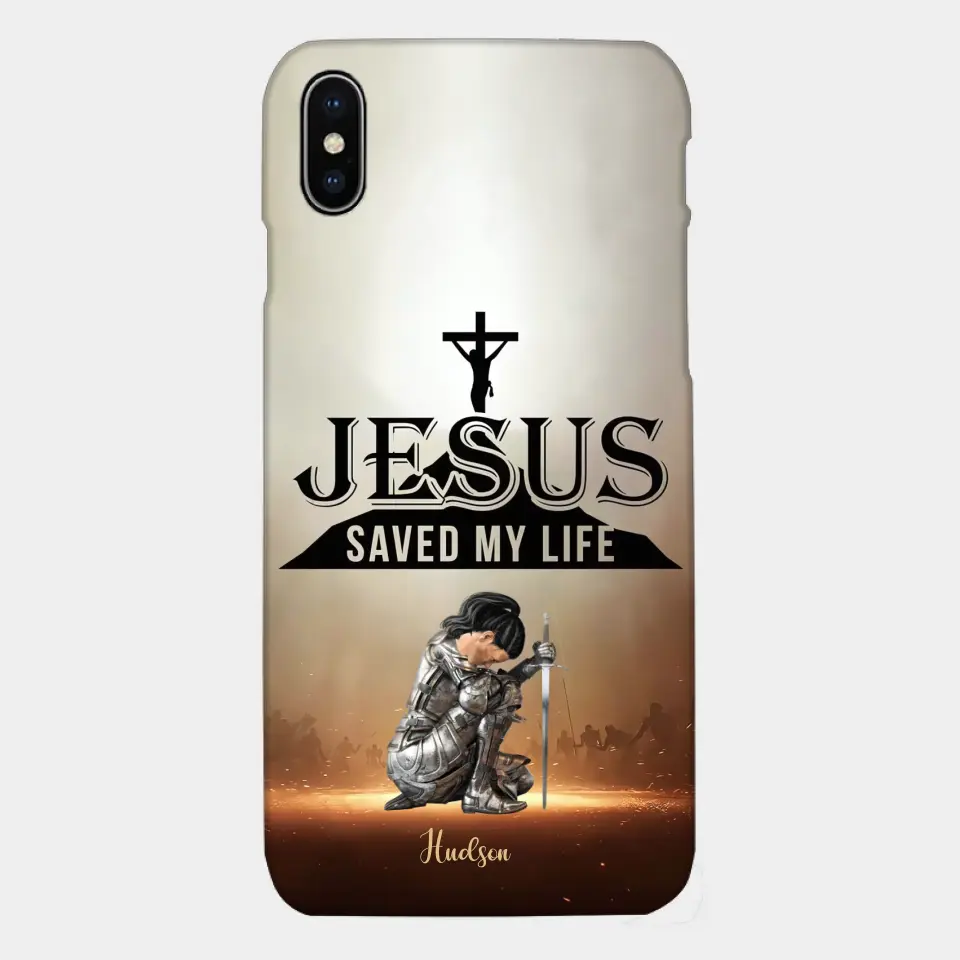 Personalisierte Handyhülle „Jesus hat mein Leben gerettet“.