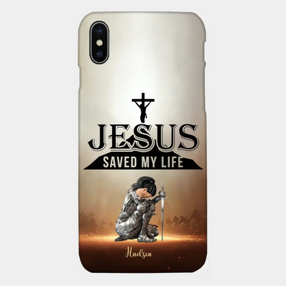 Personalisierte Handyhülle „Jesus hat mein Leben gerettet“.