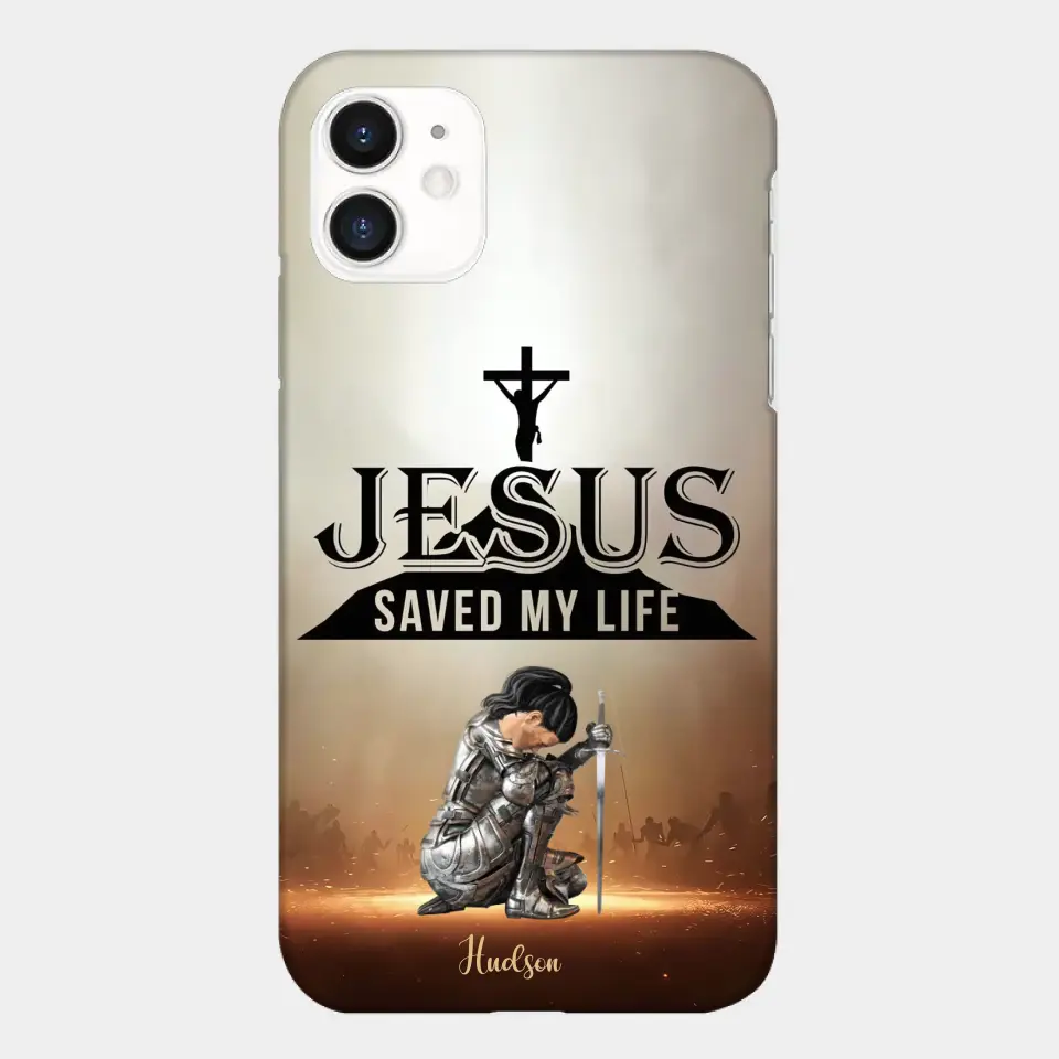 Personalisierte Handyhülle „Jesus hat mein Leben gerettet“.