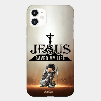 Personalisierte Handyhülle „Jesus hat mein Leben gerettet“.