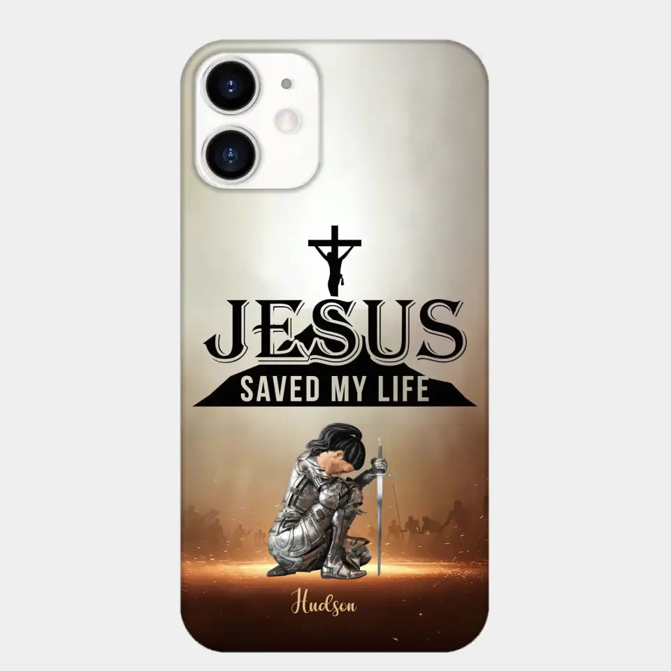 Personalisierte Handyhülle „Jesus hat mein Leben gerettet“.