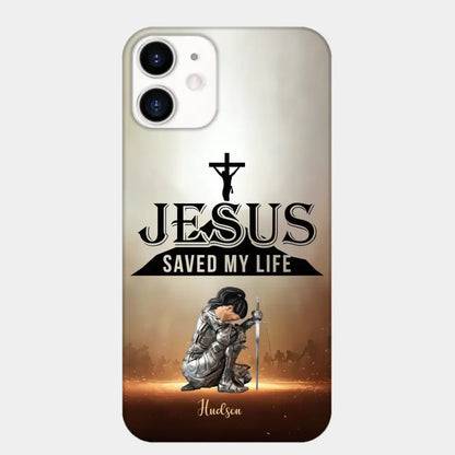 Personalisierte Handyhülle „Jesus hat mein Leben gerettet“.