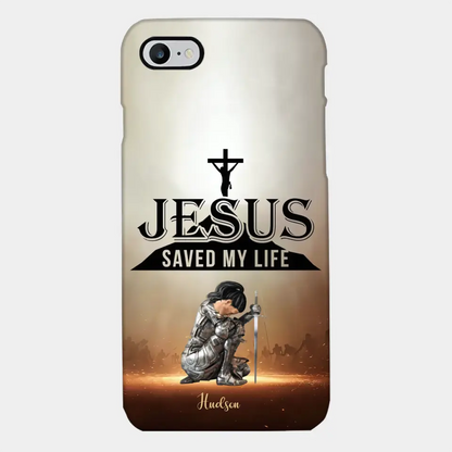 Personalisierte Handyhülle „Jesus hat mein Leben gerettet“.