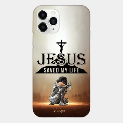 Personalisierte Handyhülle „Jesus hat mein Leben gerettet“.