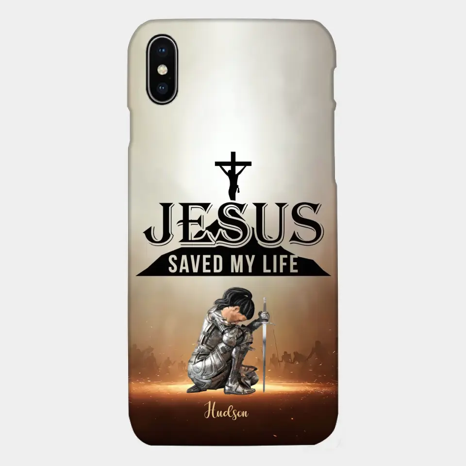 Personalisierte Handyhülle „Jesus hat mein Leben gerettet“.