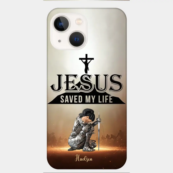 Personalisierte Handyhülle „Jesus hat mein Leben gerettet“.