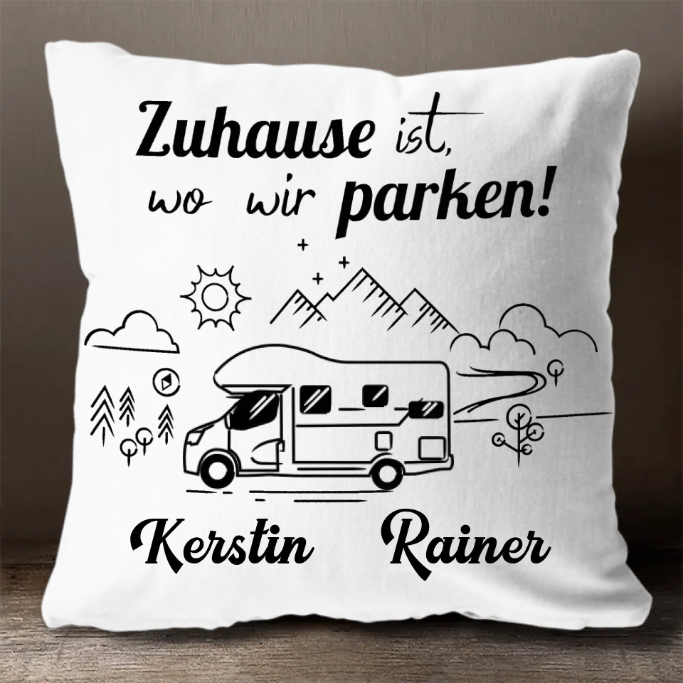 Personalisierte Campingkissen, Camper-Geschenke, Camper-Zubehör, Home is Where We Park