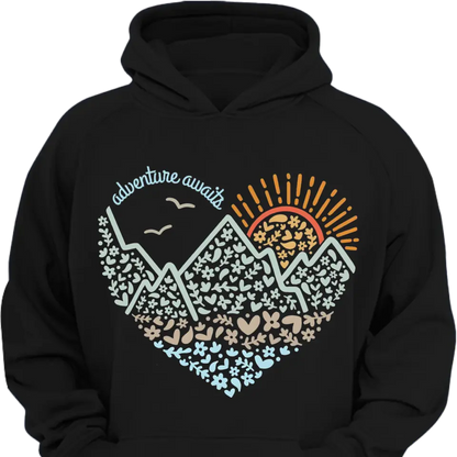 Adventure Awaits Clothes, Camping, Mountain, Hiker, Nature Lover Gift, Vacation Clothes