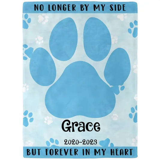 Individuelles Foto, nicht mehr an meiner Seite, sondern für immer in meinem Herzen – Erinnerungsgeschenk für Hundeliebhaber, Katzenmutter, Haustierverlust – personalisierte Fleecedecke 
