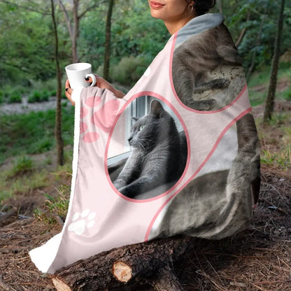 Individuelles Foto, nicht mehr an meiner Seite, sondern für immer in meinem Herzen – Erinnerungsgeschenk für Hundeliebhaber, Katzenmutter, Haustierverlust – personalisierte Fleecedecke 