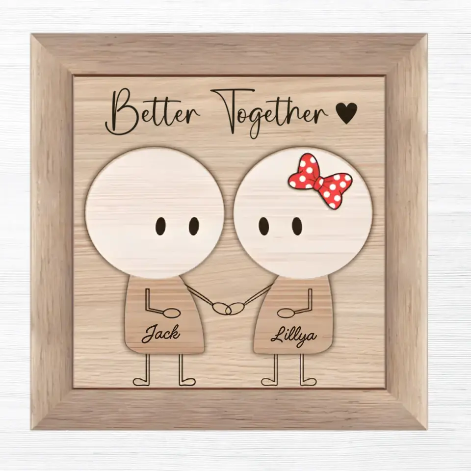 Better Together - Personalized Wooden Plaque