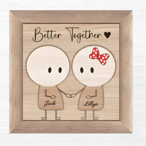 Gemeinsam besser – personalisierte Holztafel