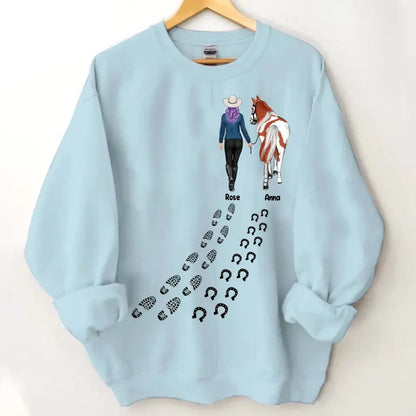 Personalisiertes Pferdemädchen mit individuellem Namen, Pferdeliebhaber-Geschenkkleidung, 2D-Druck