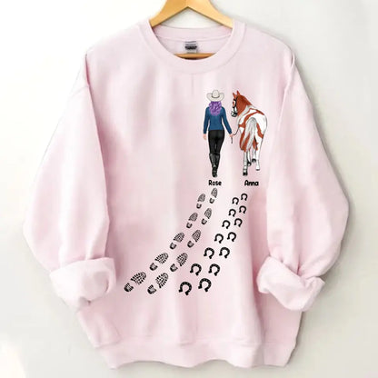 Personalisiertes Pferdemädchen mit individuellem Namen, Pferdeliebhaber-Geschenkkleidung, 2D-Druck