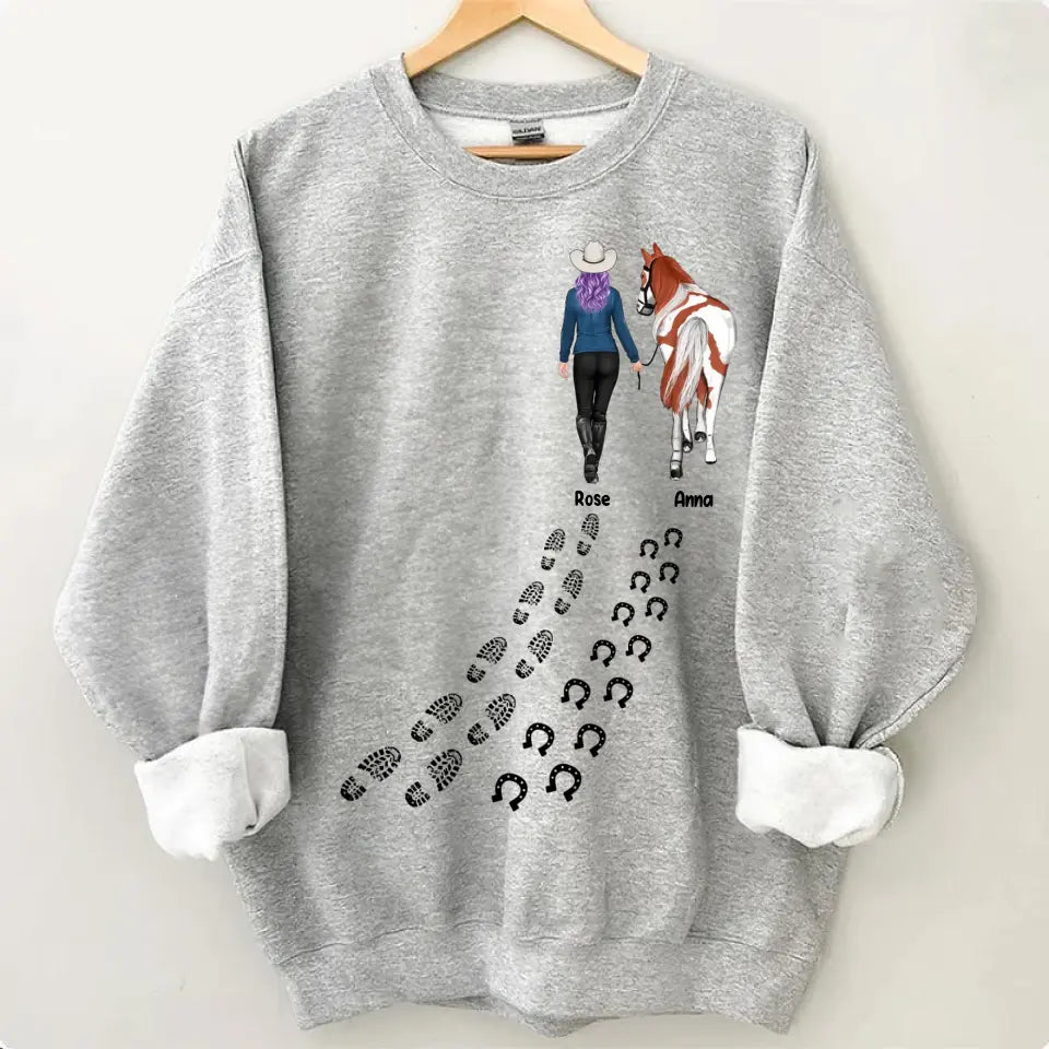 Personalisiertes Pferdemädchen mit individuellem Namen, Pferdeliebhaber-Geschenkkleidung, 2D-Druck