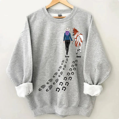 Personalisiertes Pferdemädchen mit individuellem Namen, Pferdeliebhaber-Geschenkkleidung, 2D-Druck