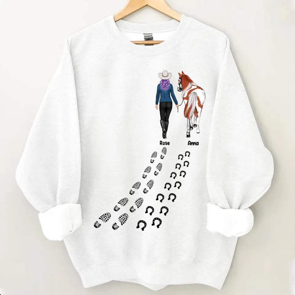 Personalisiertes Pferdemädchen mit individuellem Namen, Pferdeliebhaber-Geschenkkleidung, 2D-Druck