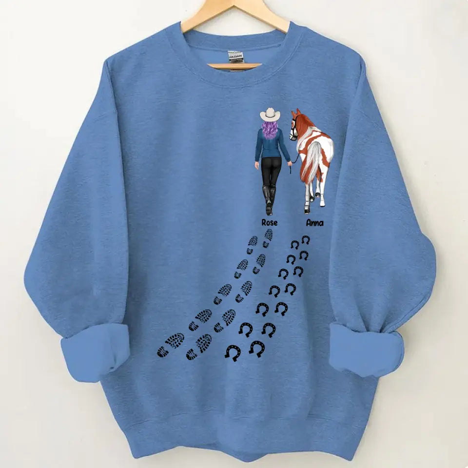 Personalisiertes Pferdemädchen mit individuellem Namen, Pferdeliebhaber-Geschenkkleidung, 2D-Druck