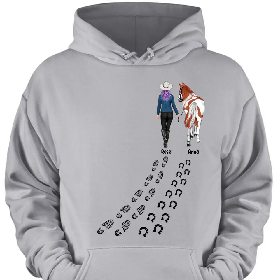 Personalisiertes Pferdemädchen mit individuellem Namen, Pferdeliebhaber-Geschenkkleidung, 2D-Druck