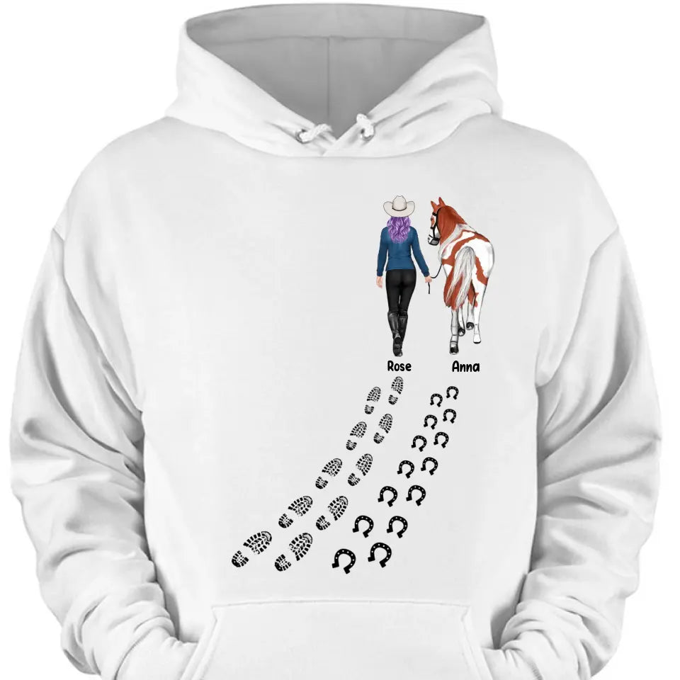 Personalisiertes Pferdemädchen mit individuellem Namen, Pferdeliebhaber-Geschenkkleidung, 2D-Druck