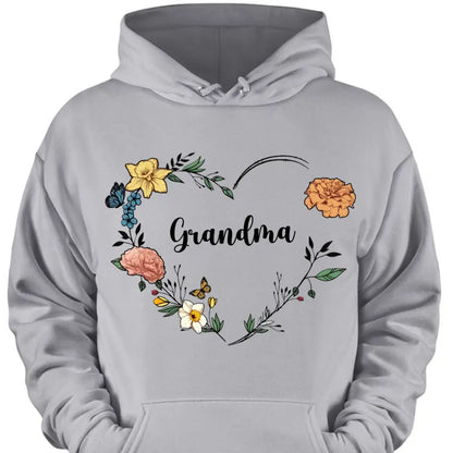 Individuelles Oma-Geburtsmonats-Blumen-Shirt