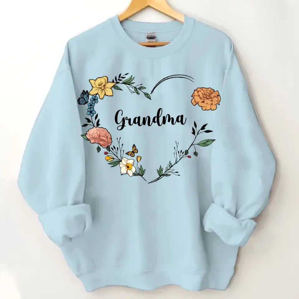 Individuelles Oma-Geburtsmonats-Blumen-Shirt