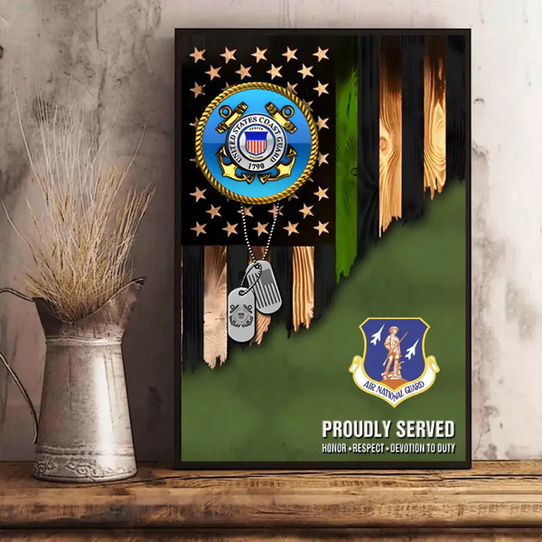 Personalisiertes Geschenk für Militärveteranen, Veteranen, individueller Rang und Namen, Veteranen, amerikanische rustikale Flagge, Poster auf Leinwand