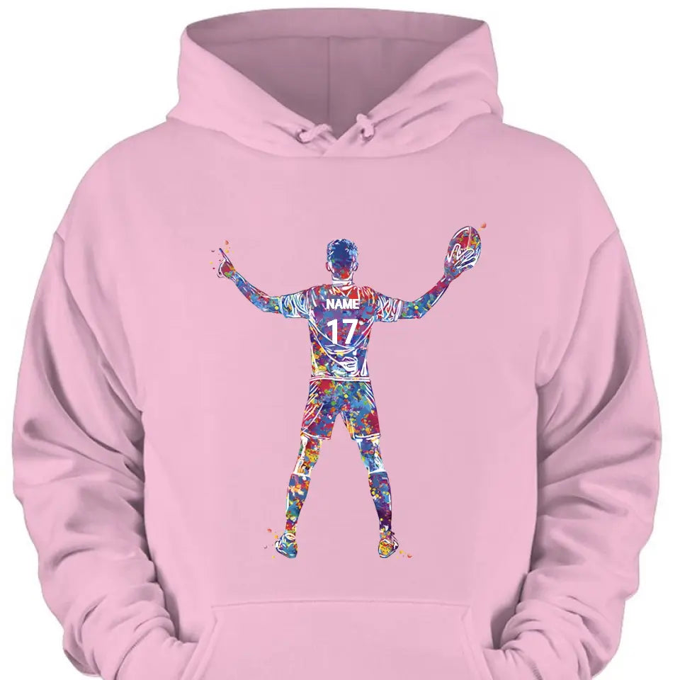 Players Personalized Watercolor Print Rugby Gifts for Men Rugby Players Boys Rugby Guys Personalized Gifts for Men Custom Clothes