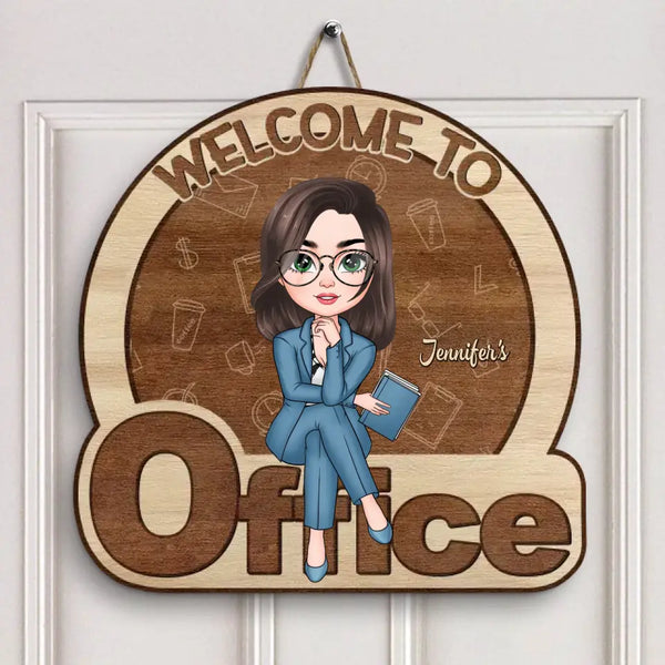 Willkommen in meinem Büro – personalisiertes Türschild – Geschenk für Büromitarbeiter