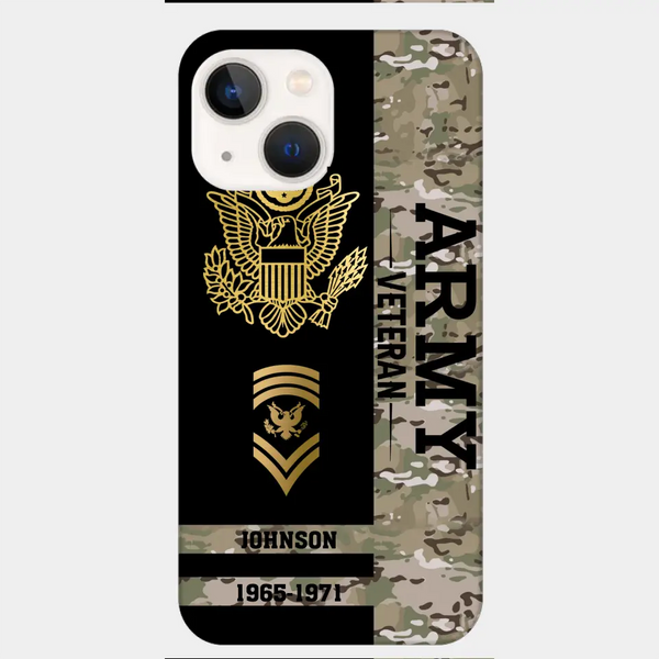 Personalized US Military Logo Custom Name Phonecase Printed